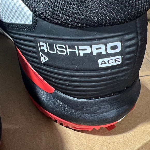 Wilson Rush Pro Ace Men's White/Black/Poppy Red Athletic Shoes - Picture 3 of 7